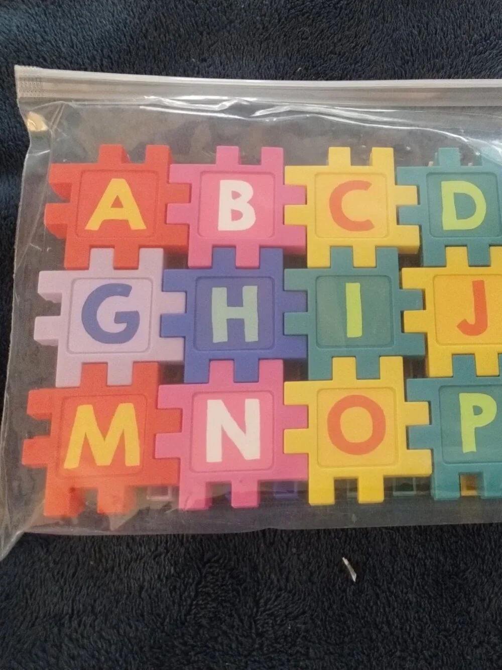 Alphabet plastic puzzle connectors